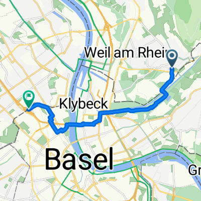Schutzackerstraße, Weil am Rhein nach St. Johann, Basel