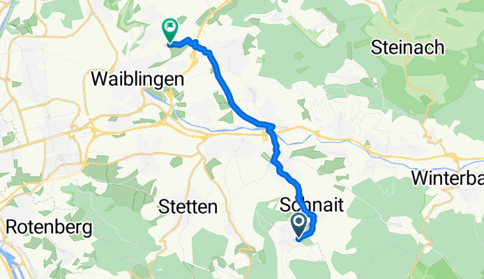 Schnaiter Straße, Aichwald nach Waiblingen