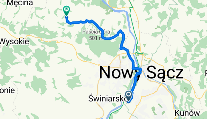 Tłoki, Nowy Sącz do Wola Marcinkowska, Chełmiec