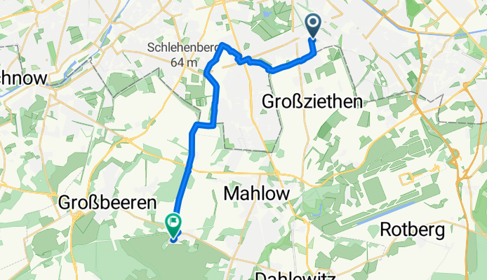 Landreiterweg nach Nahmitzer Damm dann Schloss Diedersdorf