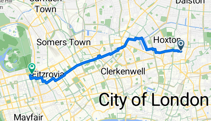 Hoxton Square, London to City of Westminster, London