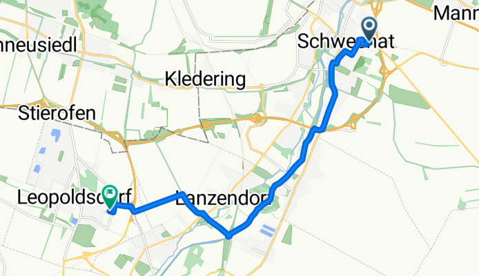 Bruck-Hainburger Straße, Schwechat nach Arbeitergasse, Leopoldsdorf
