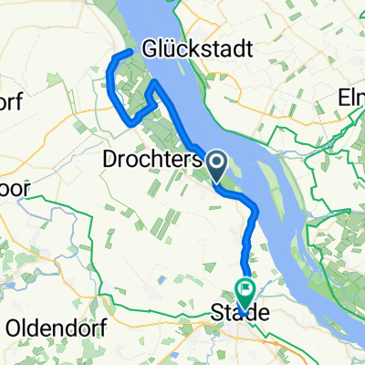 Elberadweg, Drochtersen nach Am Schwingedeich, Stade