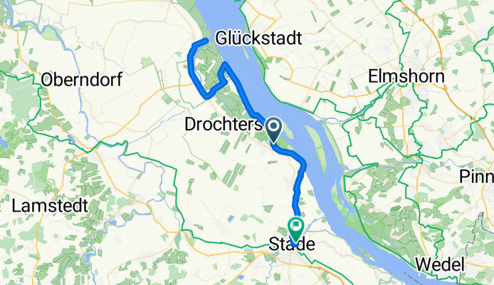 Elberadweg, Drochtersen nach Am Schwingedeich, Stade