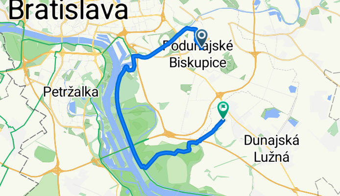 Petőfiho, Bratislava II to Lesná, Rovinka