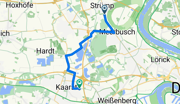 Ilbertzweg, Meerbusch nach Jupiterstraße, Kaarst