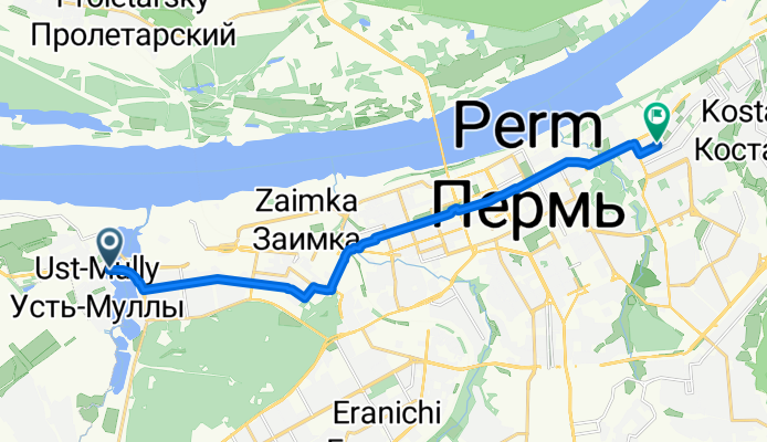 улица Строителей, Пермь до улица Лебедева, Пермь