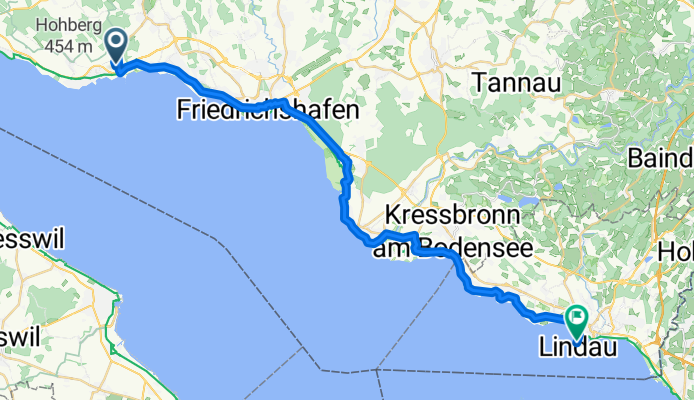 Route nach Lindau (Bodensee)