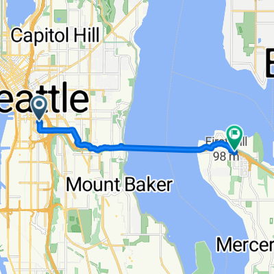 5th Ave S, Seattle to 76th Ave SE, Mercer Island