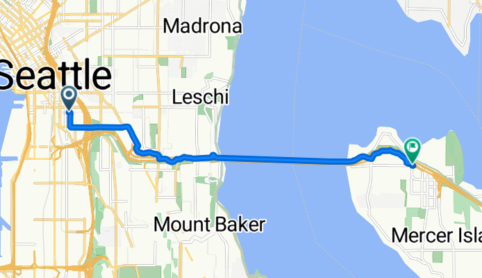 5th Ave S, Seattle to 76th Ave SE, Mercer Island