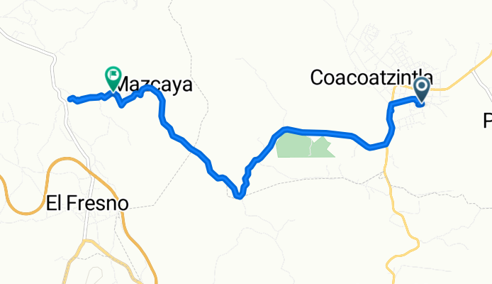 De Calle Justo Sierra a Vía Sin Nombre