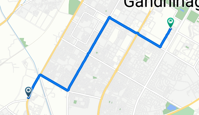 Sargasan, Gandhinagar to Akhbar Bhavan Road, Gandhinagar