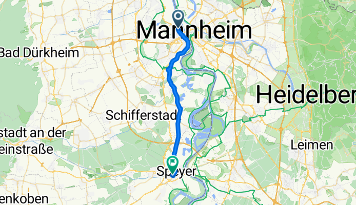 Bahnsteigstraße, Ludwigshafen am Rhein nach Kämmererstraße, Speyer