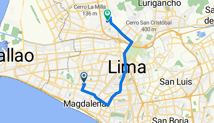 De Calle Alfredo Cardenas a Avenida Honorio Delgado