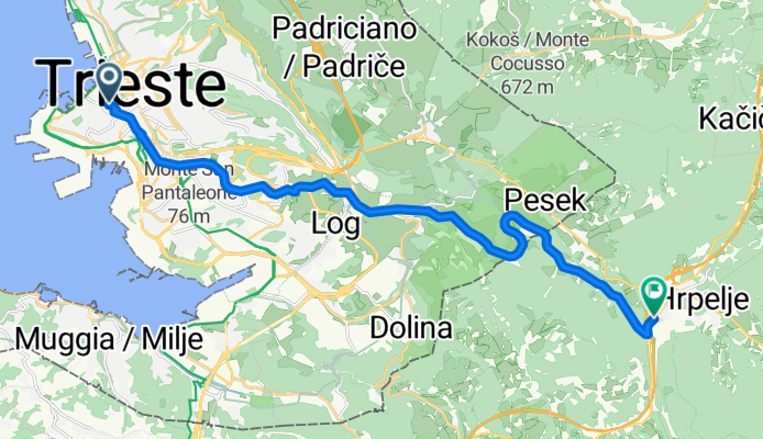 Rosandra-Radweg / "Giordano Cottur" Triest - Kozina