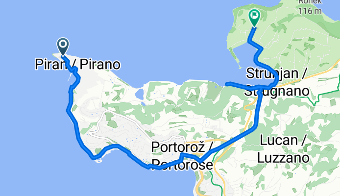 Mašerova ulica to Strunjan
