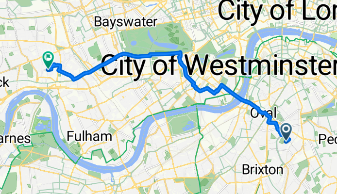 Upstall Street, London to Iffley Road, London
