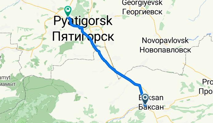 Баксанский круг, Городской Округ Баксан до Пятигорская улица, Лермонтов