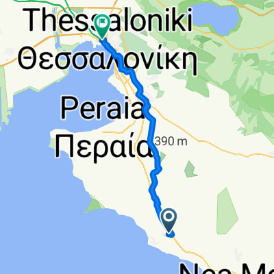 Eparchiaki Odos Neon Moudanion - Thessalonikis to Thessaloniki Monastiriou Bus Stop