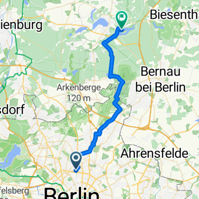 Norwegerstraße, Berlin nach Der 66-Seen-Wanderweg, Wandlitz