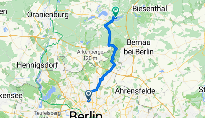 Norwegerstraße, Berlin nach Der 66-Seen-Wanderweg, Wandlitz