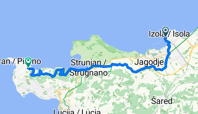 Veliki trg, Izola nach Ulica IX. Korpusa, Piran