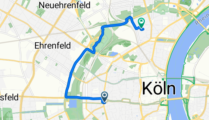 Hahnenstraße to Kasparstraße