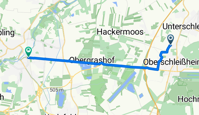 Bruckmannring, Oberschleißheim nach Gröbmühlstraße, Dachau