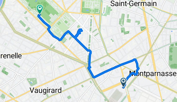 Boulevard de Vaugirard, Paris to Avenue Pierre Loti, Paris