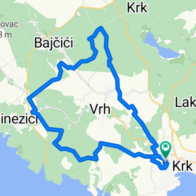 Ulica Ivana Meštrovića, Krk to Ulica Ivana Meštrovića, Krk