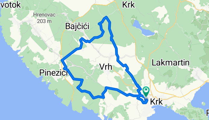 Ulica Ivana Meštrovića, Krk to Ulica Ivana Meštrovića, Krk