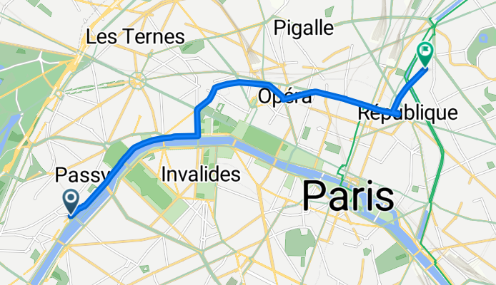 Avenue de Versailles, Paris to Rue Vicq d'Azir, Paris