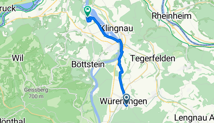 Baderweg, Würenlingen nach Lerchenweg, Leuggern