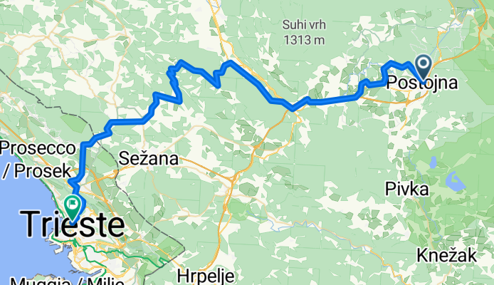 Kolodvorska cesta naar Via Pierluigi da Palestrina 2A