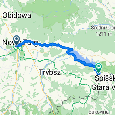 Kolejowa, Nowy Targ do Osiedle Polana Sosny, Niedzica
