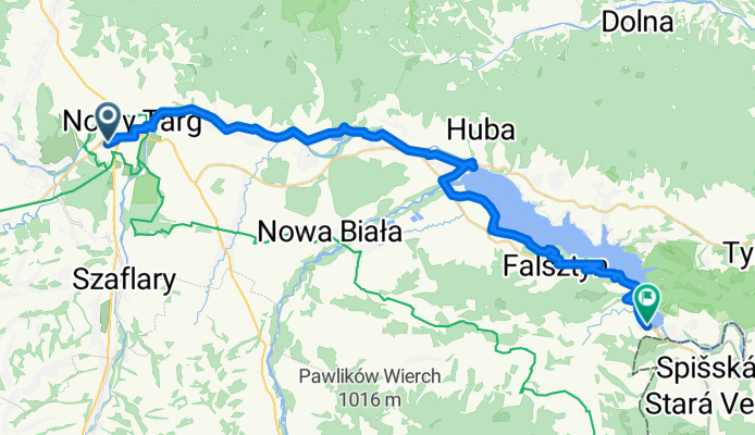 Kolejowa, Nowy Targ do Osiedle Polana Sosny, Niedzica