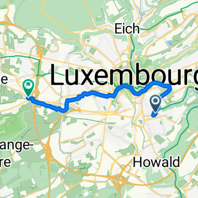 Rue de l'Égalité, Luxembourg to Rue de Luxembourg, Bertrange