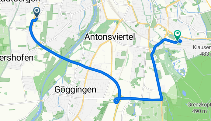 Nestackerweg, Stadtbergen nach Hofrat-Röhrer-Straße, Augsburg