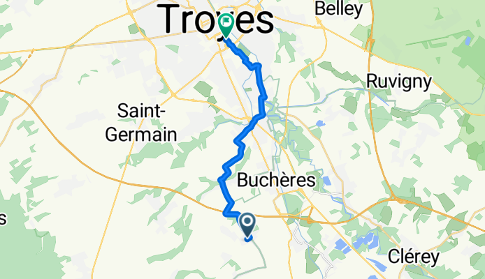 Rue des Clos, Moussey to Rue des Bas Trévois, Troyes