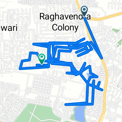 Gachibowli Miyapur Road, Hyderabad to Raghavendra Colony, Hyderabad