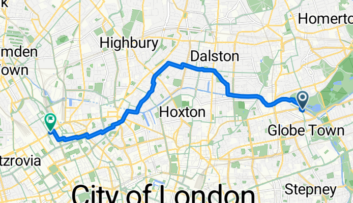 Sewardstone Road, London to Euston Road, London