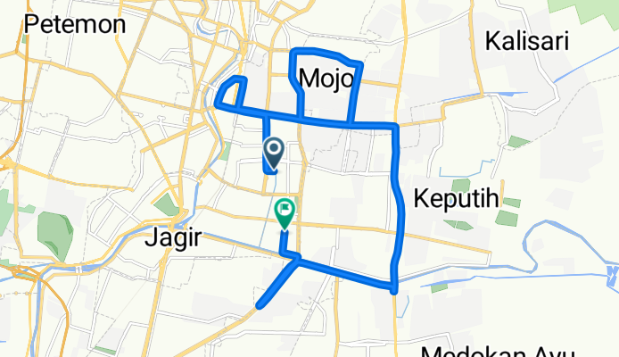 Jalan Ngagel Jaya Utara to Jalan Barata Jaya XIX 2a