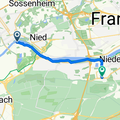 Höchster Weg, Frankfurt am Main nach Lyoner Straße, Frankfurt am Main