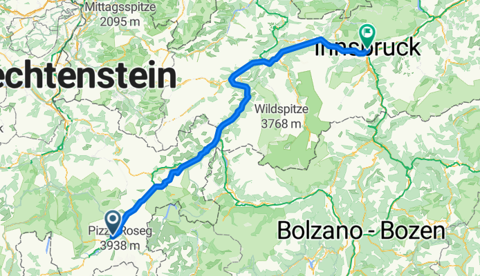 Via Mezdi, St. Moritz nach Maria-Theresien-Straße, Innsbruck