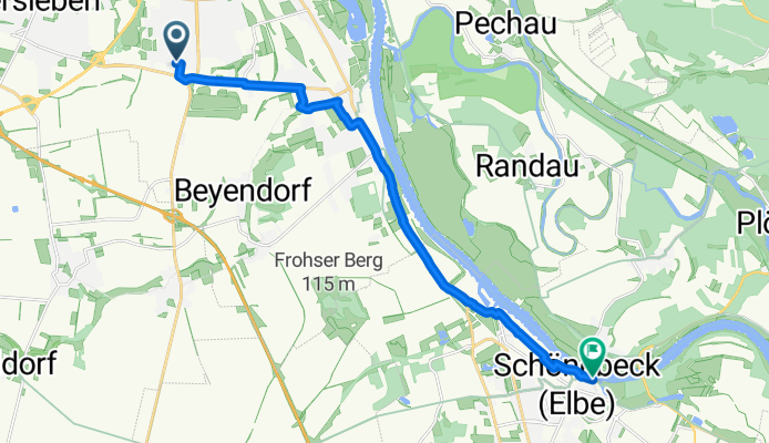 Marsweg, Magdeburg nach Cokturhof, Schönebeck (Elbe)
