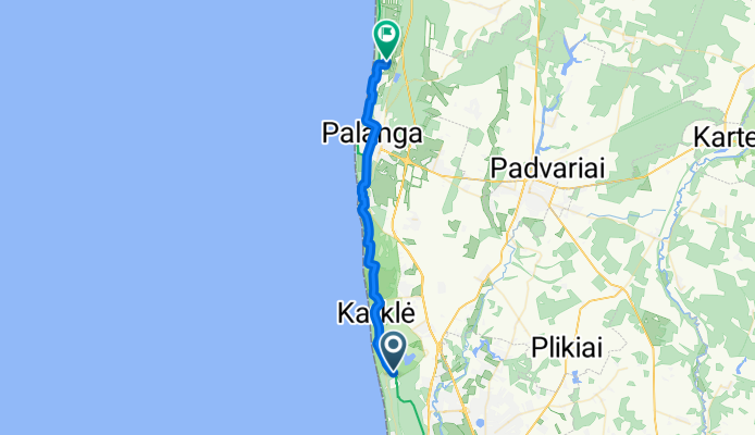 Klaipėda to Vaivorykštės g., Palanga