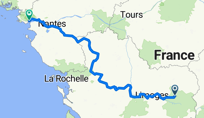 De Rue Camille Benassy 4, Royère-de-Vassivière à Boulevard de la Liberté 1, Saint-Nazaire