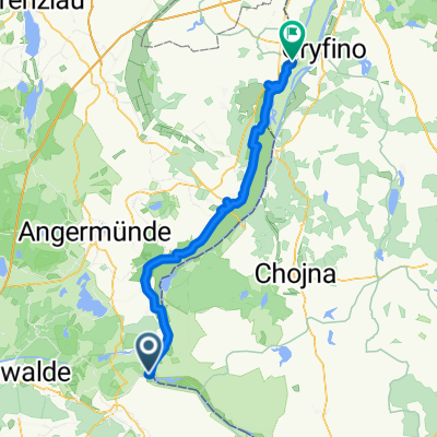 Neuglietzener Straße, Bad Freienwalde nach Obere Dorfstraße, Mescherin