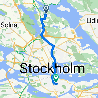Forskarbacken, Stockholm to Folkungagatan, Stockholm