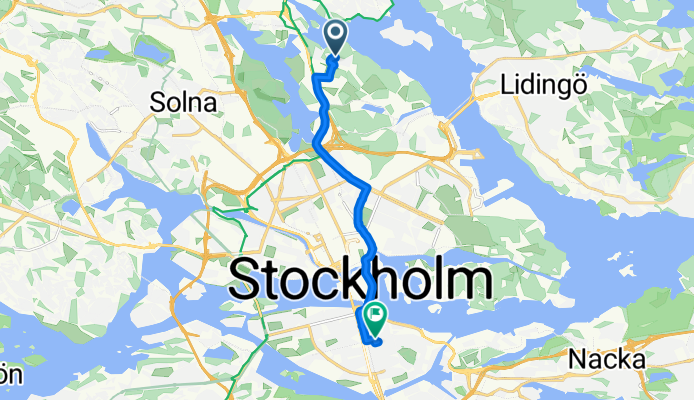 Forskarbacken, Stockholm to Folkungagatan, Stockholm